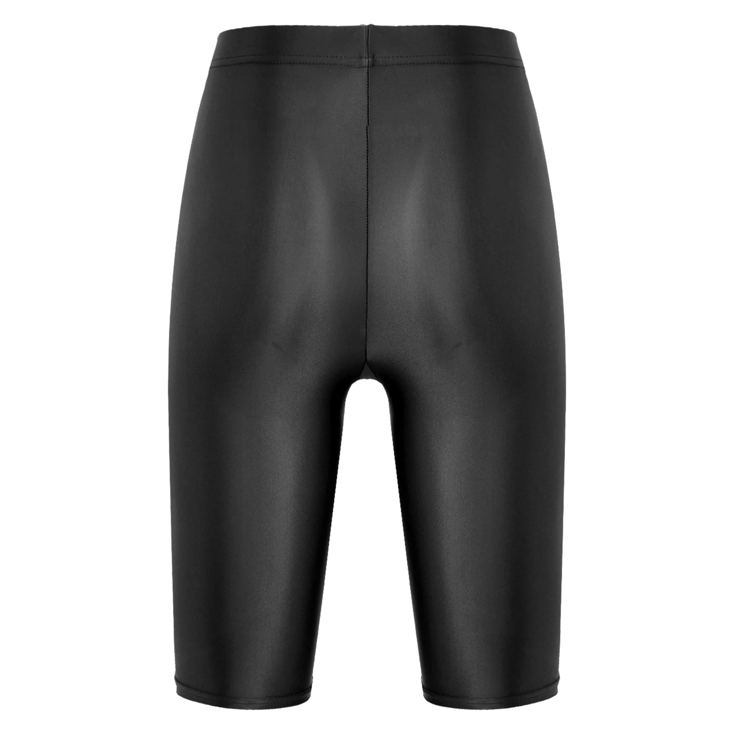 Womens Gymnastics Swim Shorts Glossy High Waist Shorts Elastic Waistband Short Leggings Swimwear Workout Sports Bottoms