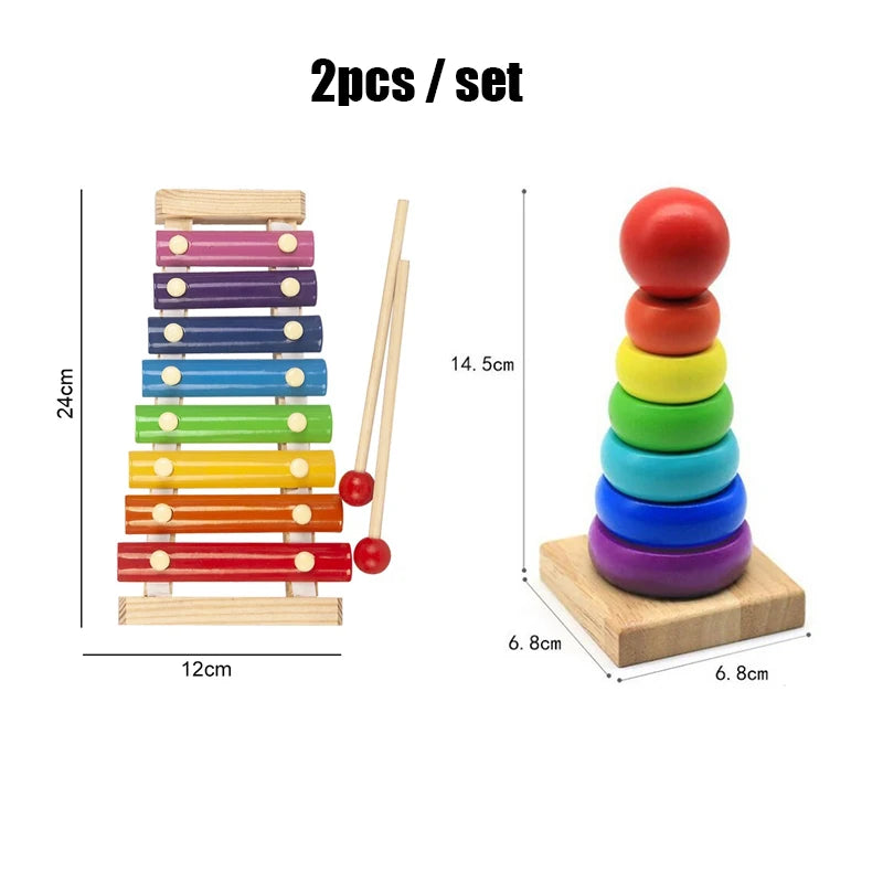 Baby Montessori Puzzle For Children 1 to 3 Years Wooden Toys Building Blocks Learning Educational Toys Color Shape Match Puzzle