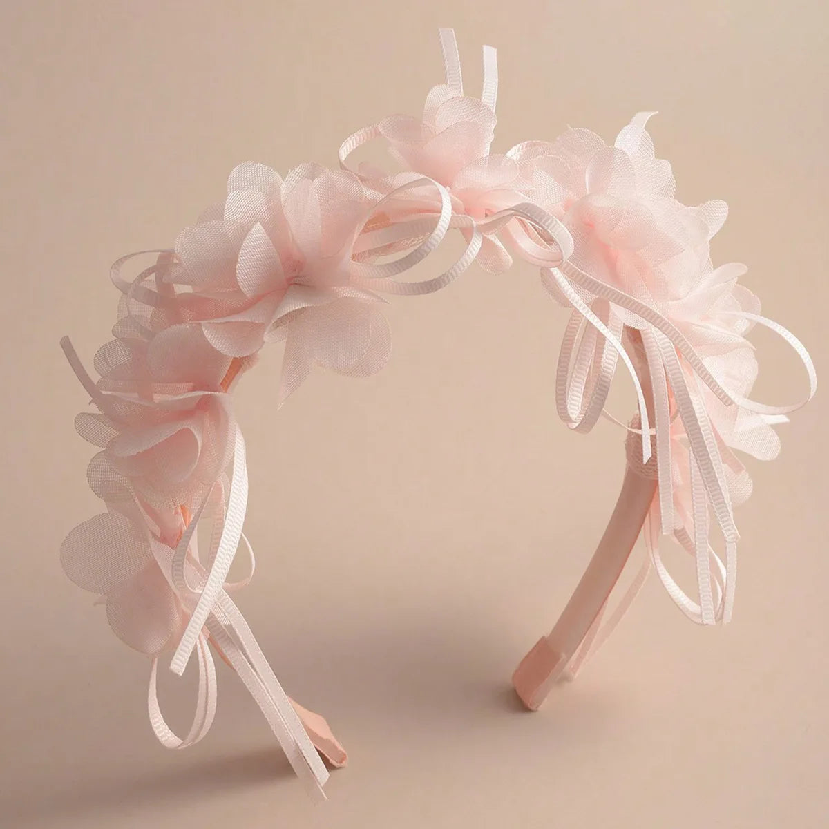 Advanced Handmade Flower Girls Headbands Cute Pearl Feather Wedding Crown Princess Dance Party Headwear Fashion Hoop Accessories