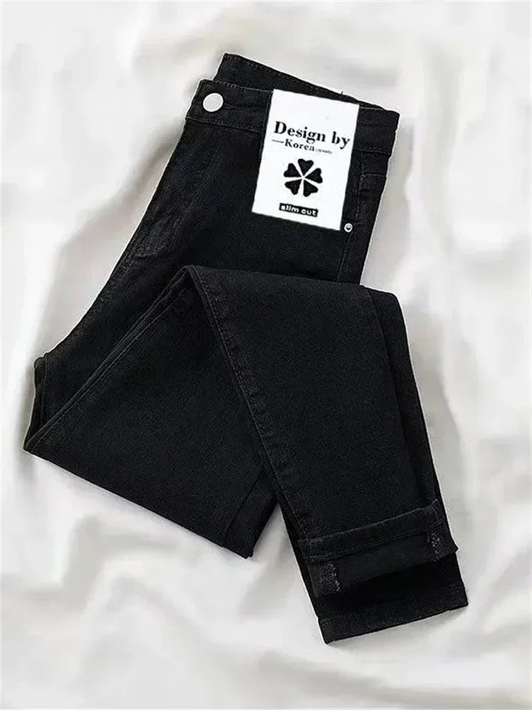 2023 New Female Spring Autumn Trousers Skinny Stretch Jean For woman High Waist pencilPants Vintage Slim Denim Pants Streetwear