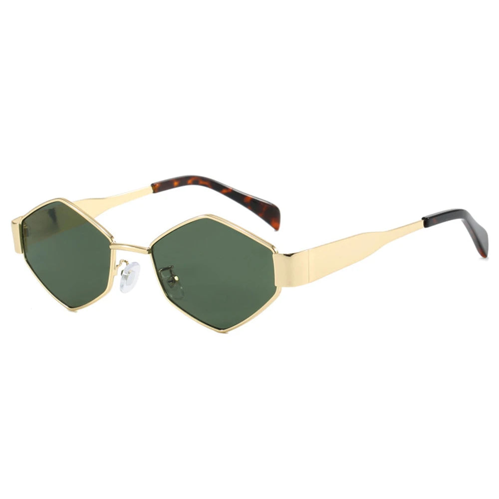 DDDLONG Punk Retro Sunglasses Women Luxury Classic Metal Frame Polygon Sun Glasses For Lady Vintage Shades Small Eyewear D460