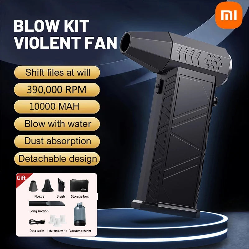 Xiaomi 390000RPM Violent Fan Powerful Air Blower 58m/s Vacuum Dust Cleaner Charging Strong Winds Brushless Turbo Jet Blower Dry