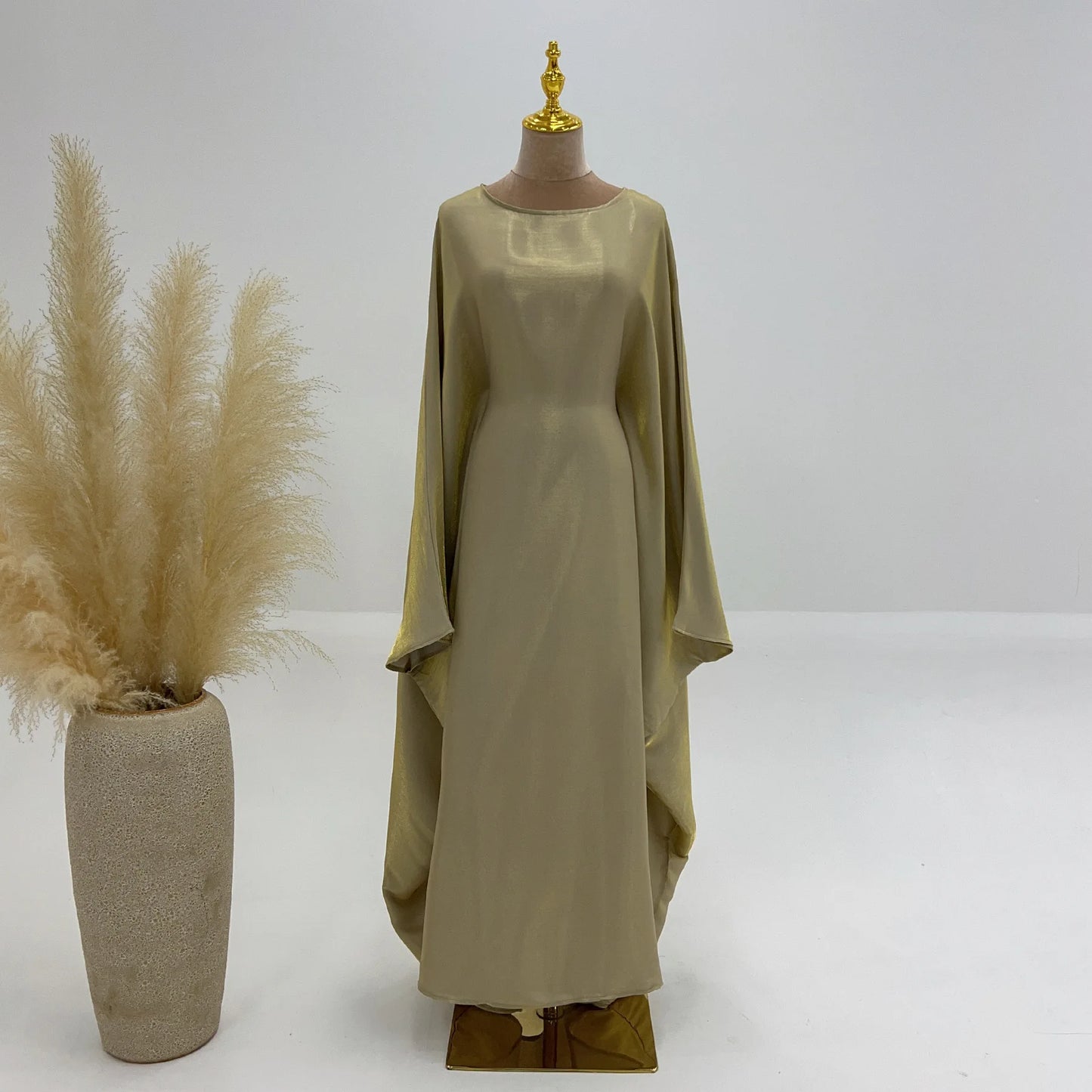 20 Colors Summer Butterfly Batwing Satin Shiny Abaya Dubai Luxury Islam Muslim Maxi Kaftan Dress Kebaya AbayasWomen Vestidos