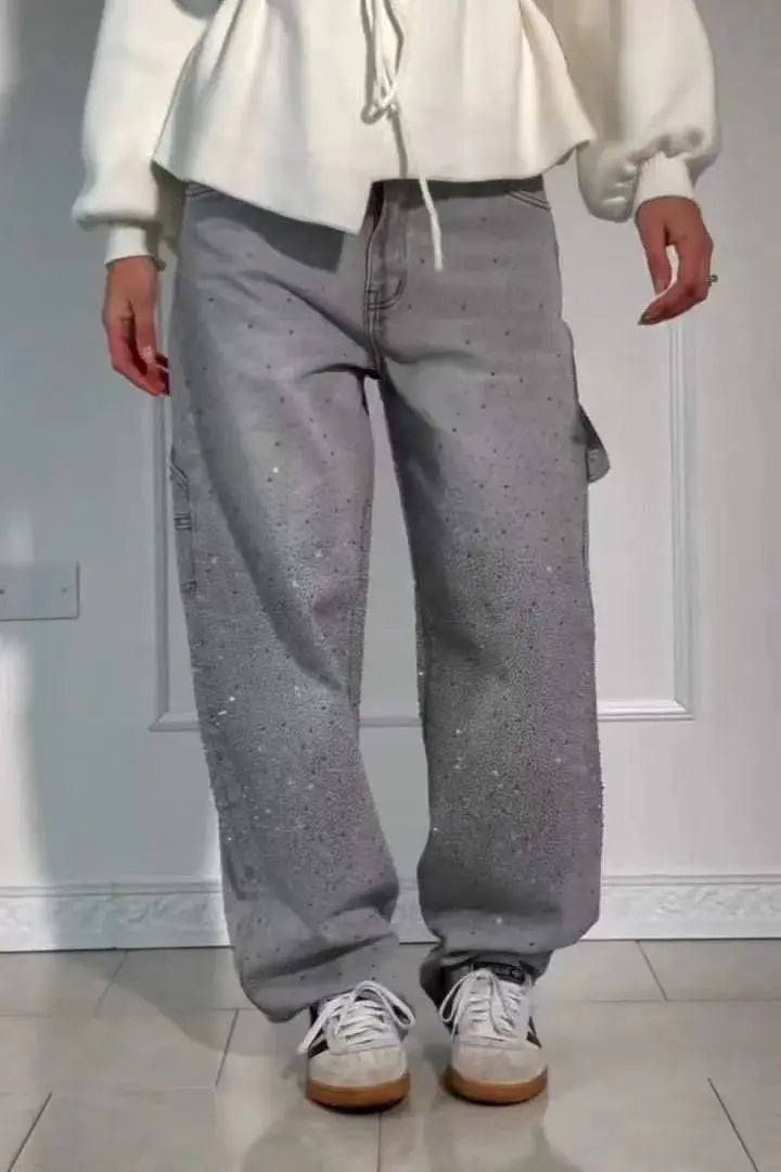 Women Autumn Winter Trouser Pants Solid Color High Waist Button Pockets Wide Leg Pants Casual Fashion Comfortable Regular Fit