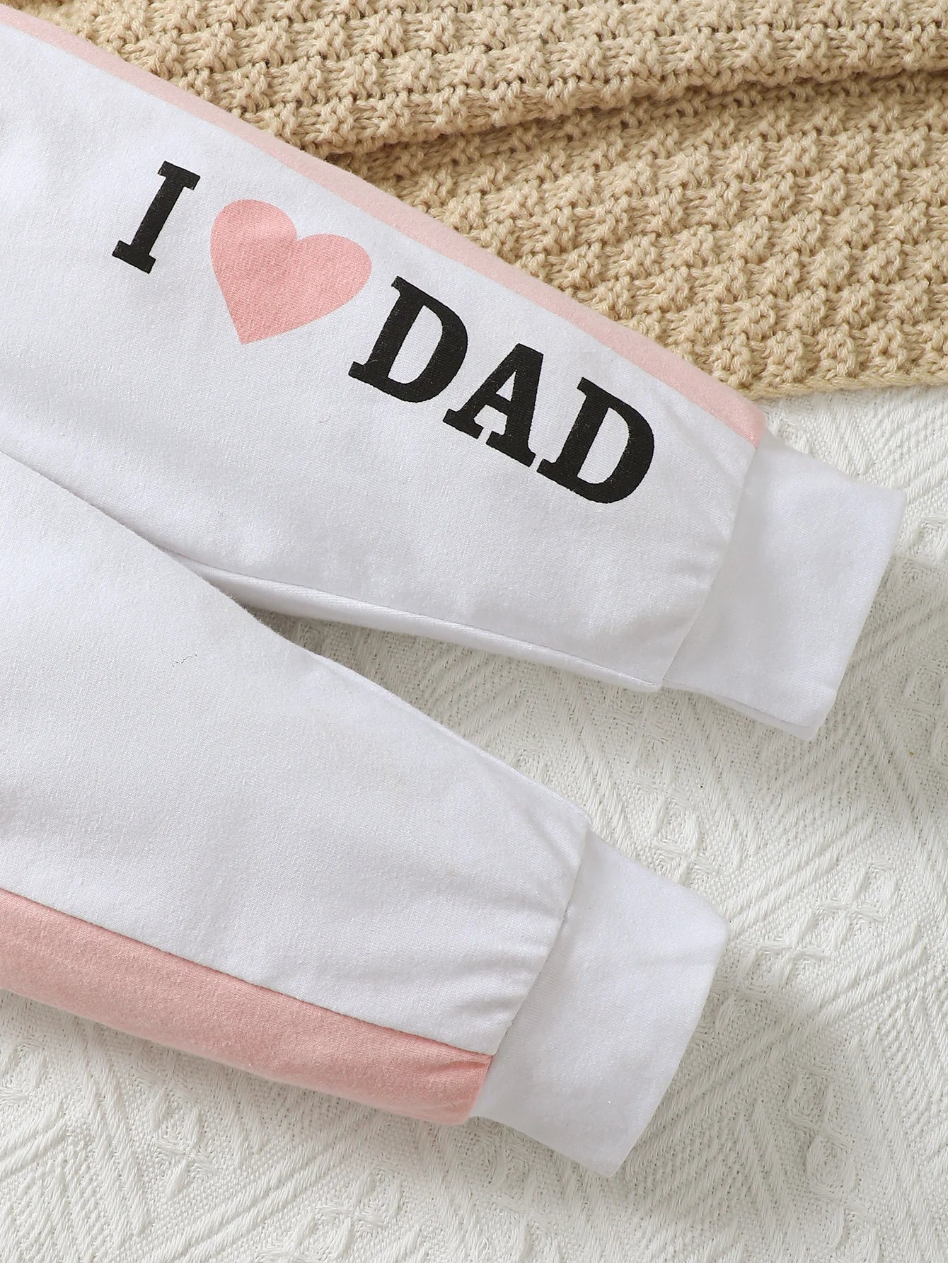 0-2 Year Old Newborn Girl Summer Round Neck Daily Short Sleeve Love Print Simple Long Baby Set Clothes