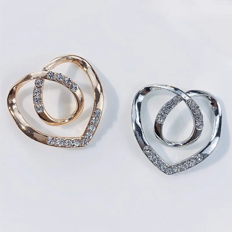 Adjustable Knot Scarf Buckle Pin - Decorative Crystal Silk Brooch Clip for T-Shirts Blouses Shawls Women's Fashion Accessories