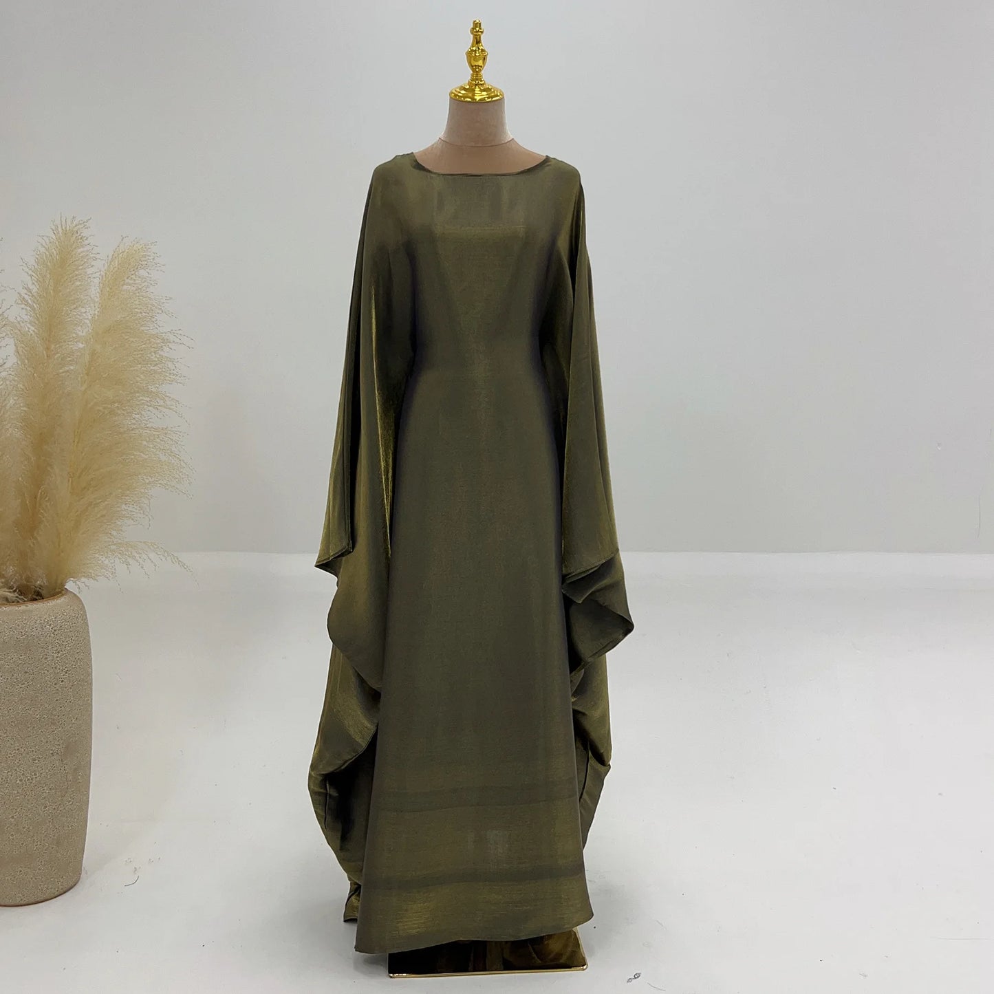 20 Colors Summer Butterfly Batwing Satin Shiny Abaya Dubai Luxury Islam Muslim Maxi Kaftan Dress Kebaya AbayasWomen Vestidos
