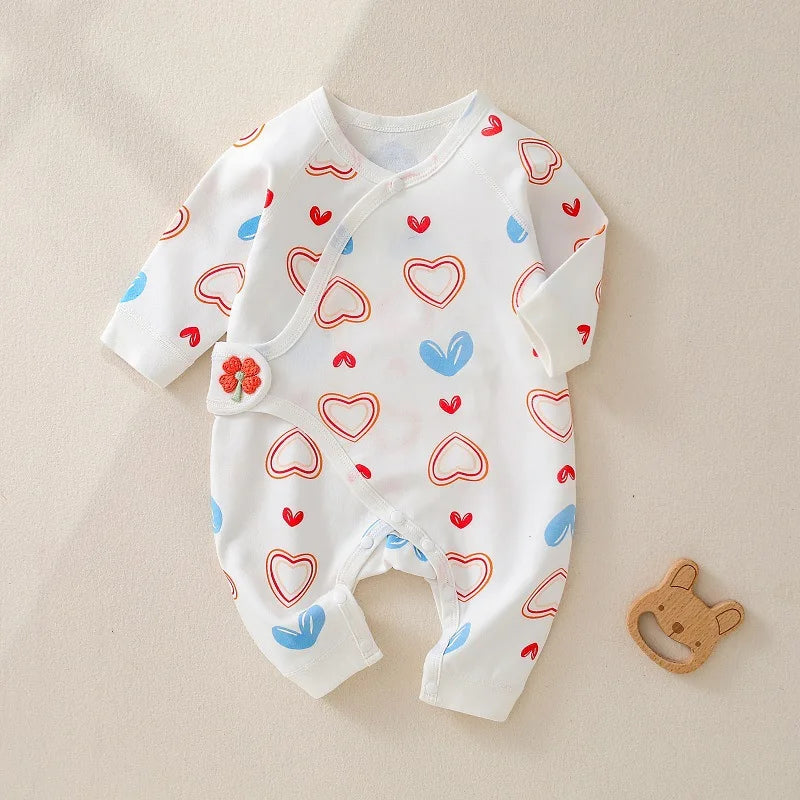 100% Cotton Newborn Jumpsuit Belly Protection Bunny Bear Baby Romper for Girls Boys Clothes Cartoon Infant Onesie Toddler Outfit