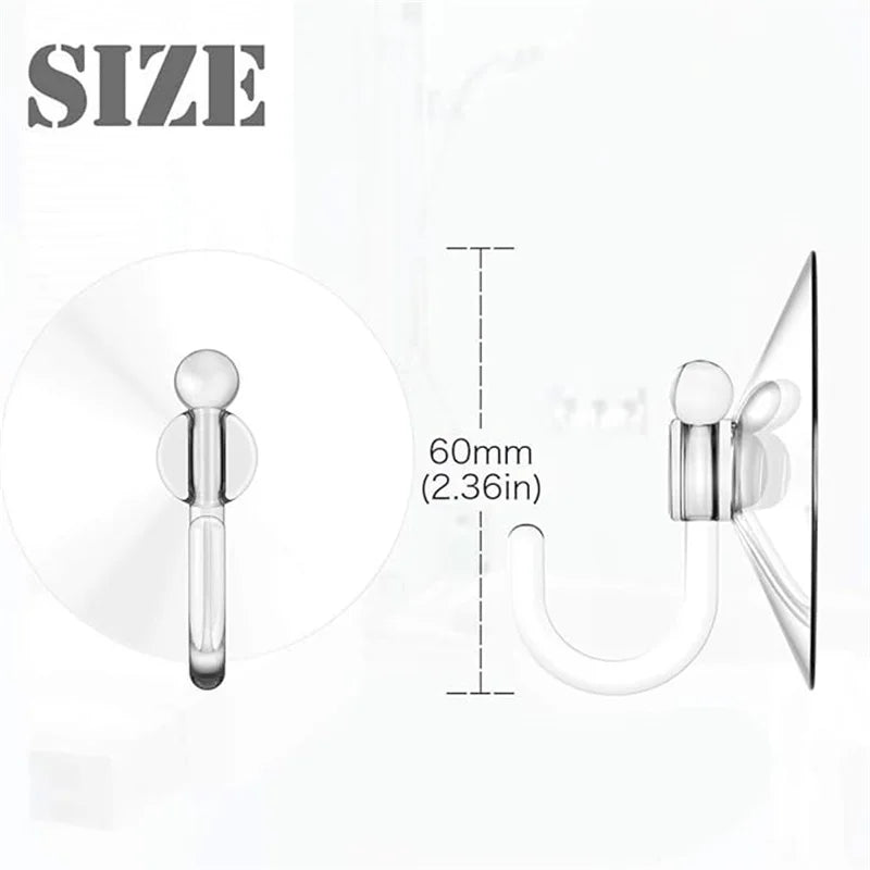 10PCS Suction Cup Hooks Strong Suction Cup Holder with Plastic Hooks For Glass Window Home Kitchen Bathroom Wall Hook Hanger