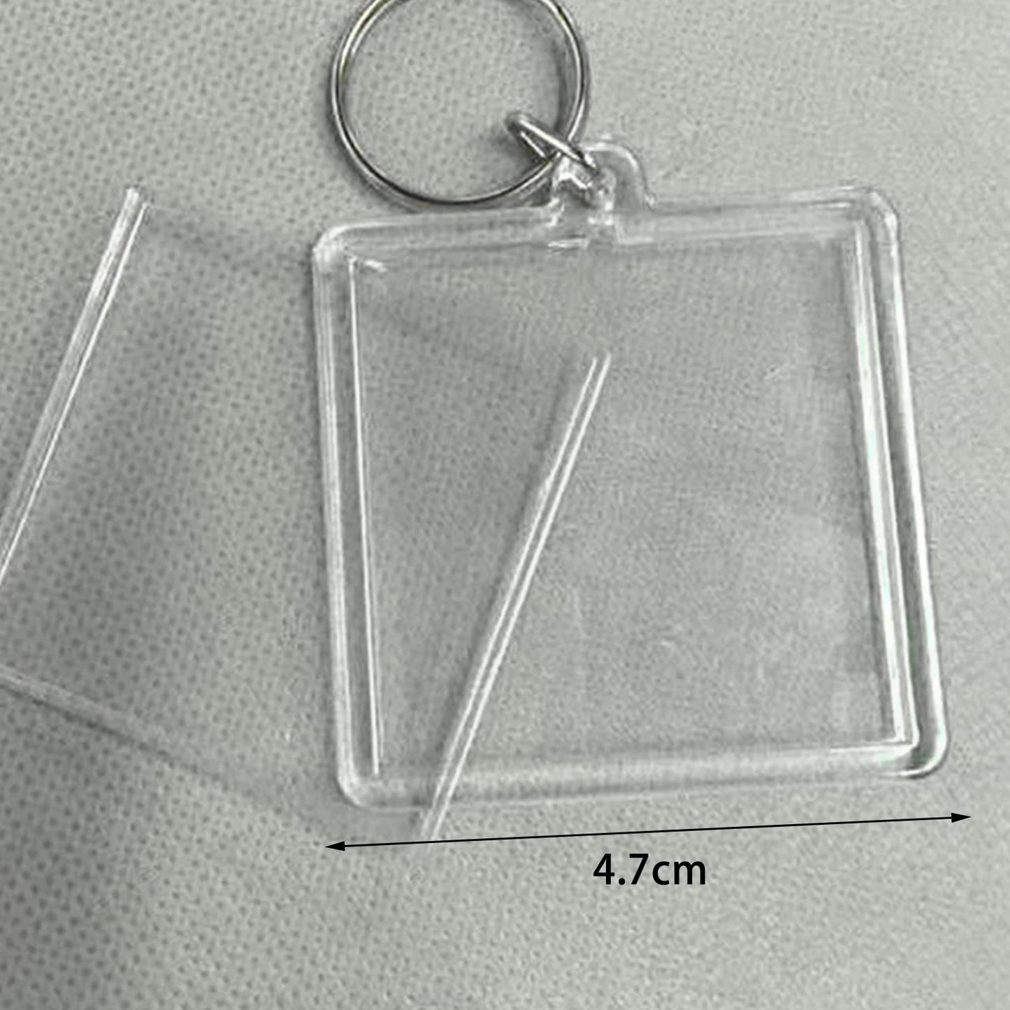 1PC Acrylic Photo Frame Keychain Photo Insert Keyrings Transparent Blank Rectangle Square For Double-Sided Photos DIY Supplies
