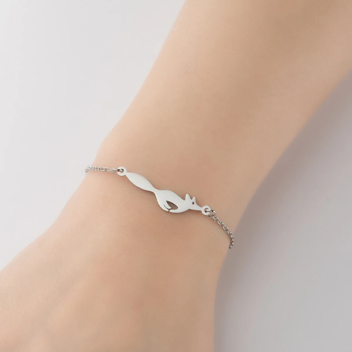 Lucky Cat Charm Bracelet Stainless Steel For Women Cheap Friendship Gifts Cute Animal Chain Bracelets Jewelry Pulseras Mujer