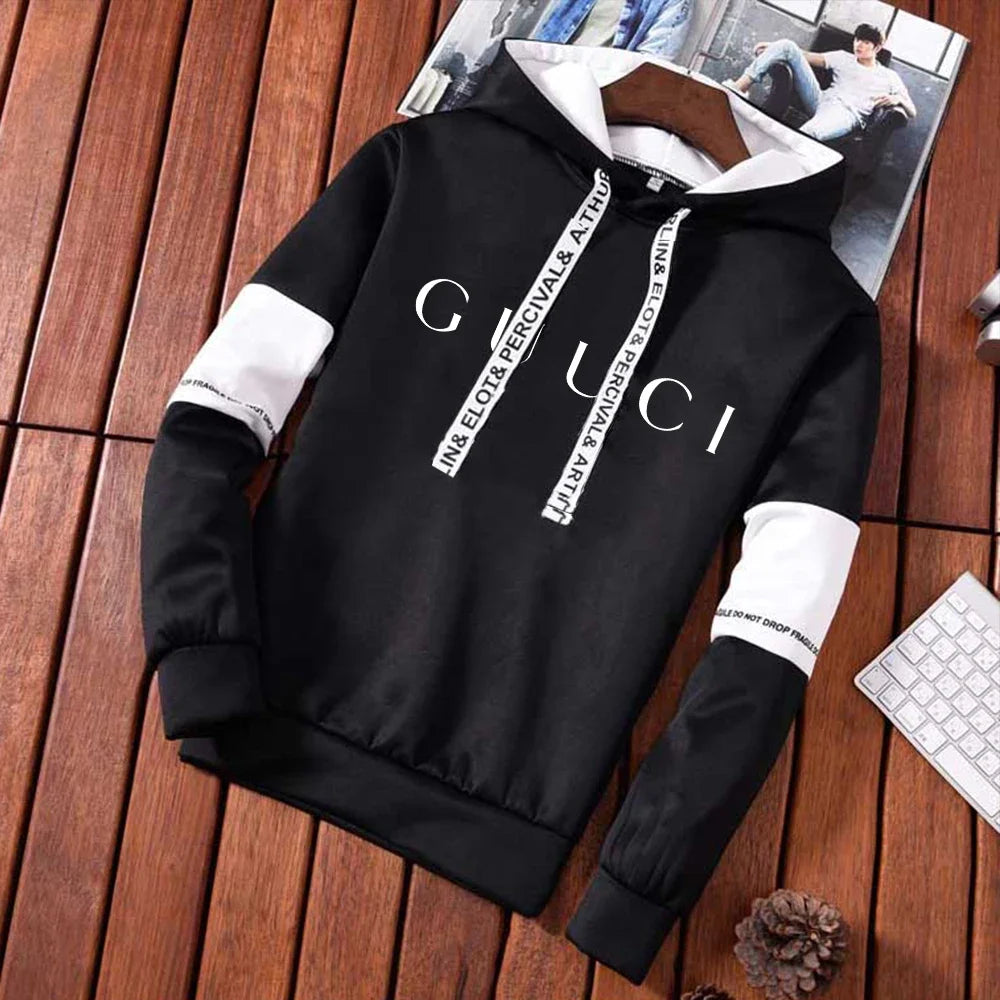 2024 Mens Tracksuit Casual Hooded Sweatshirt Jogging Sport Street Daily Clothing Trendy Printing Versatile Tops Pants Suit S-3XL