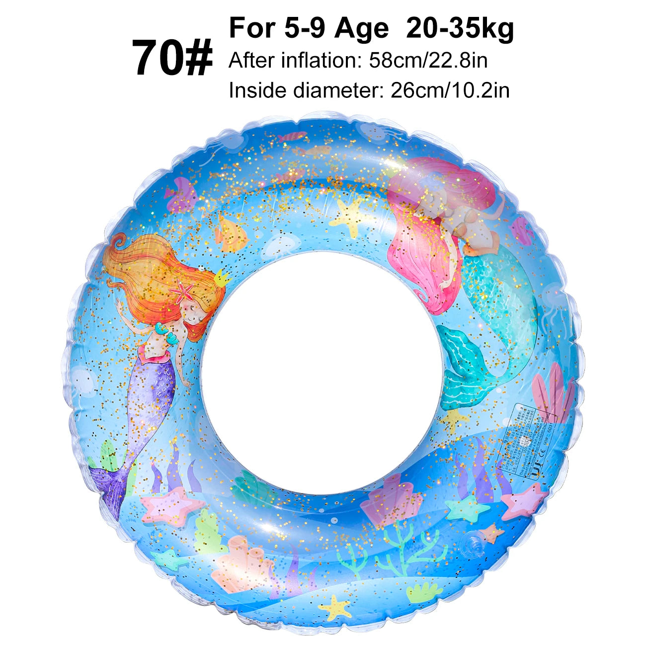 1PC Mermaid Sequin Thickened adult pool Float, Summer Sequin Inflatable swimming ring, Suitable For Beach Parties
