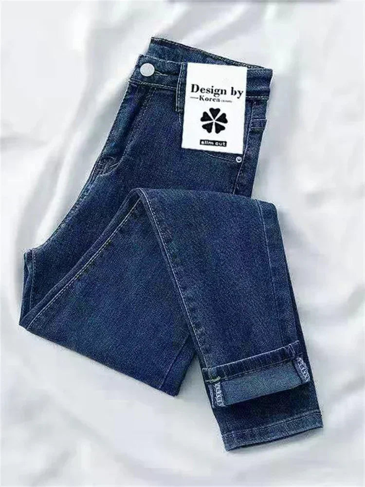 2023 New Female Spring Autumn Trousers Skinny Stretch Jean For woman High Waist pencilPants Vintage Slim Denim Pants Streetwear