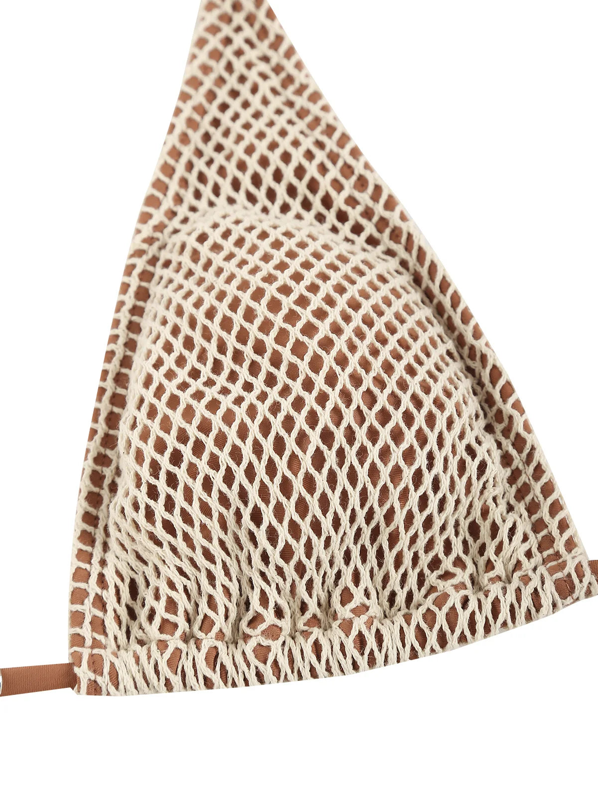 Women's Swimsuit Swimwear Matching Multiway Contrast Fishnet Halter Bandeau Tie Side Tanga Two Piece Bikinis Female Bikinis Set