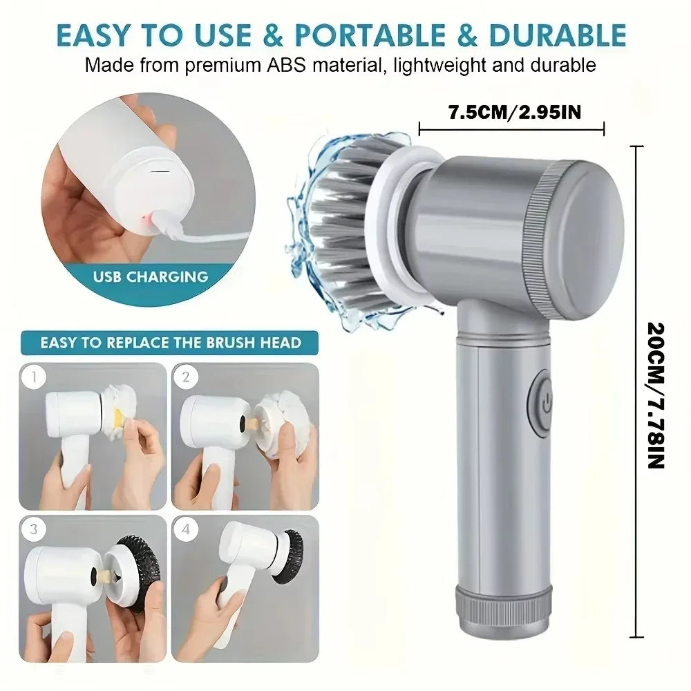 Xiaomi 6-in-1 Electric Cleaning Brush Home Appliances Wireless Electric Floor Scrubber Replaceable Brush Head Bathroom Kitchen