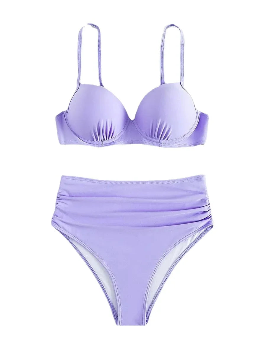 Sexy Print Bikini Swimsuit Women's Two-Piece Swimming Costume Separate Design Attractive Beachwear Female Models Fashionable