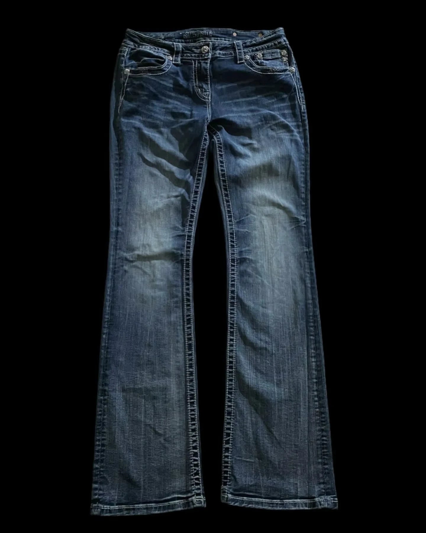 American Jeans Y2K Clothes Men Women Harajuku Retro Pockets Embroidered Buttons Baggy Blue Jeans High Waist Fashion Slim Pants