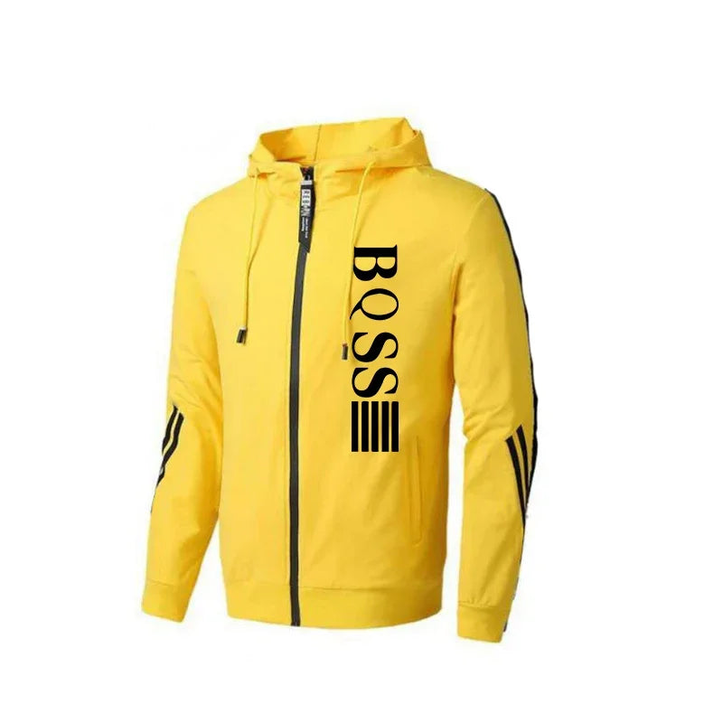 2024 Mens Tracksuits Casual Sweatpants Printing Zipper Hooded Sweatshirt Fashion Versatile Coat Outdoors Jogging Sports Clothing