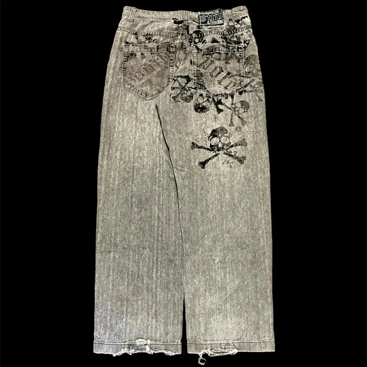 2024 New American Fashion Retro Hip hop Embroidery Pattern Baggy Jeans For Mens Womens Y2K Harajuku Gothic Wide Pants Streetwear
