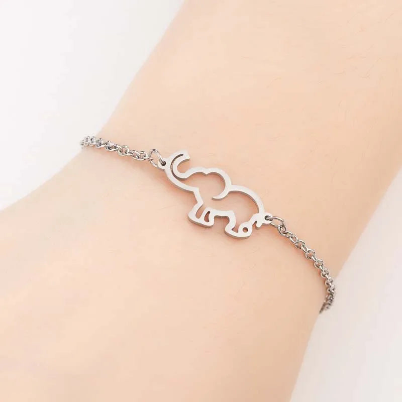 Lucky Cat Charm Bracelet Stainless Steel For Women Cheap Friendship Gifts Cute Animal Chain Bracelets Jewelry Pulseras Mujer