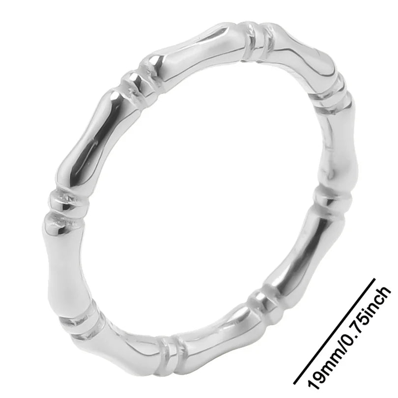 Wholesale 6pcs Steel Color Rings Hug Snake Love Star Moon Shell Leaf Shaped Rings Stainless Steel Women Jewelry Charms No Fade