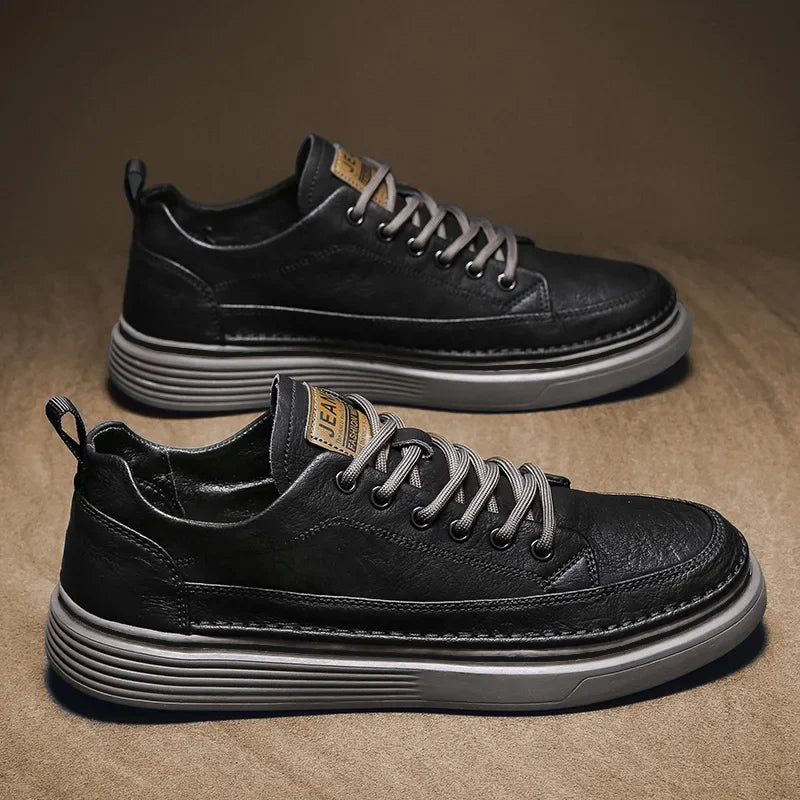 2023Vulcanized Sneakers For Men Trend Casual Leather Shoes Tenis Luxury Trainer Race Korean Mens Walking Running Jogging Shoes