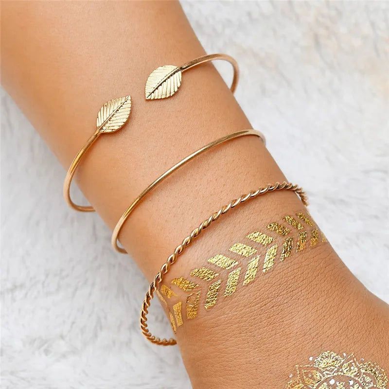 YOBEST 2024 New Heart Beads Chain Bracelets for Women, Silver Color Trendy Geometric Bracelets Set, Party Jewelry Accessories