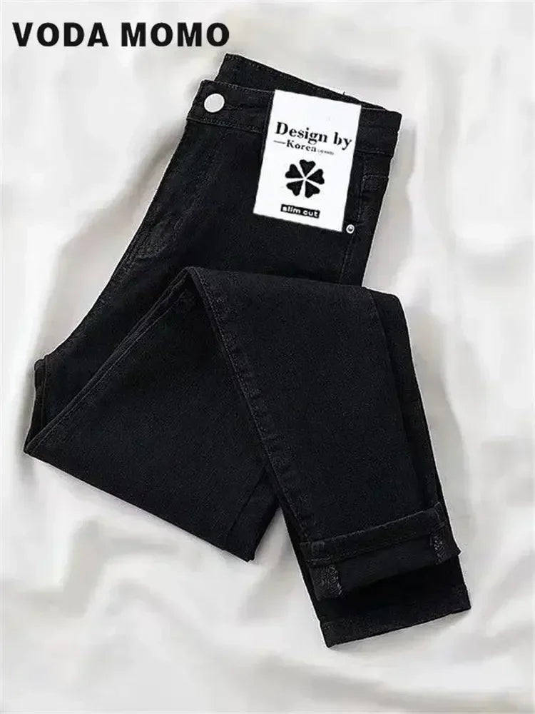 2023 New Female Spring Autumn Trousers Skinny Stretch Jean For woman High Waist pencilPants Vintage Slim Denim Pants Streetwear