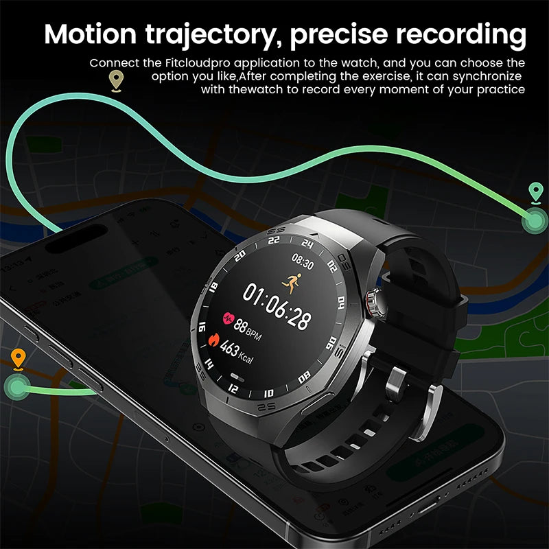 2025New For Huawei GT5 Pro Smart Watch Men HD AMOLED Screen GPS Motion trajectory HeartRate Bluetooth Call 1.52" SmartWatch IP68