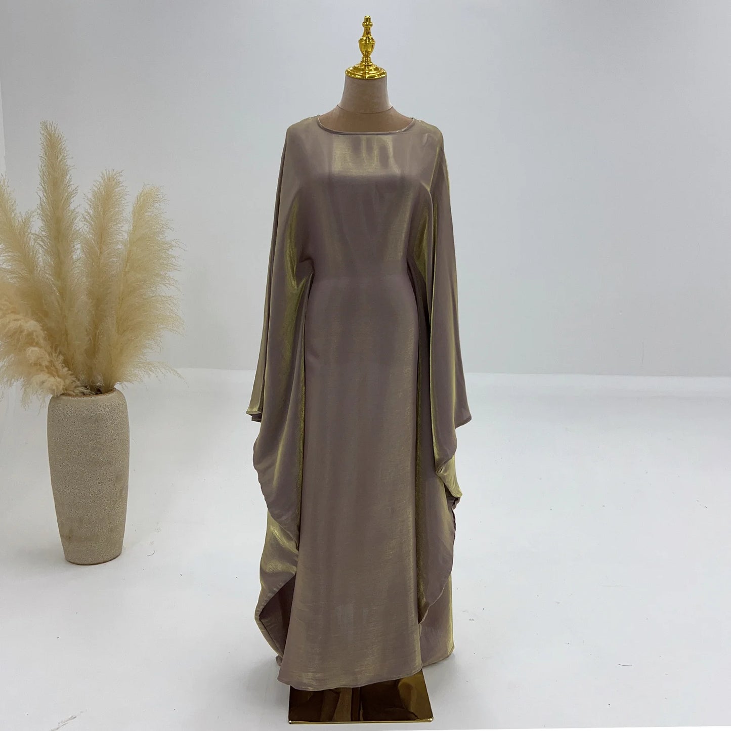 20 Colors Summer Butterfly Batwing Satin Shiny Abaya Dubai Luxury Islam Muslim Maxi Kaftan Dress Kebaya AbayasWomen Vestidos