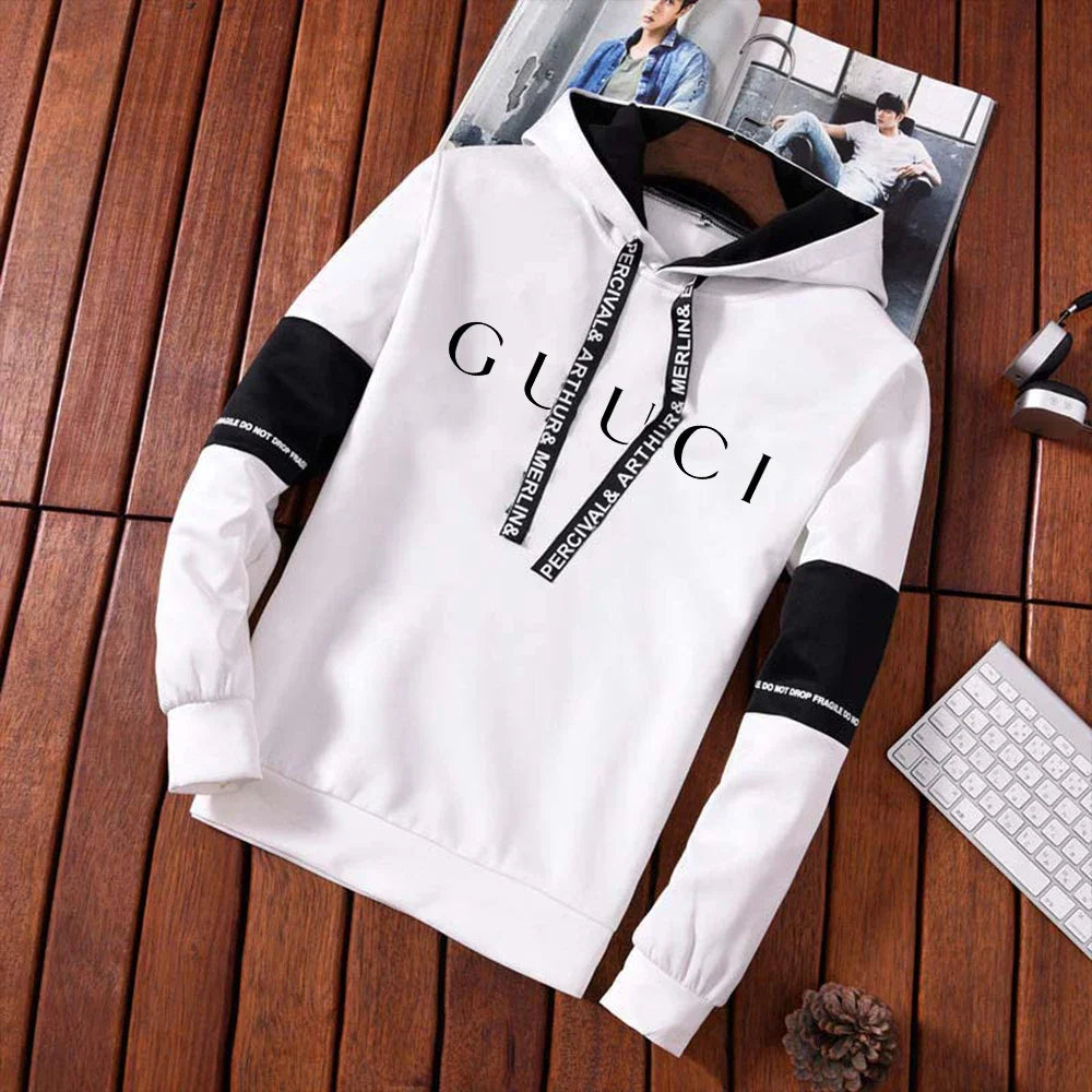 2024 Mens Tracksuit Casual Hooded Sweatshirt Jogging Sport Street Daily Clothing Trendy Printing Versatile Tops Pants Suit S-3XL