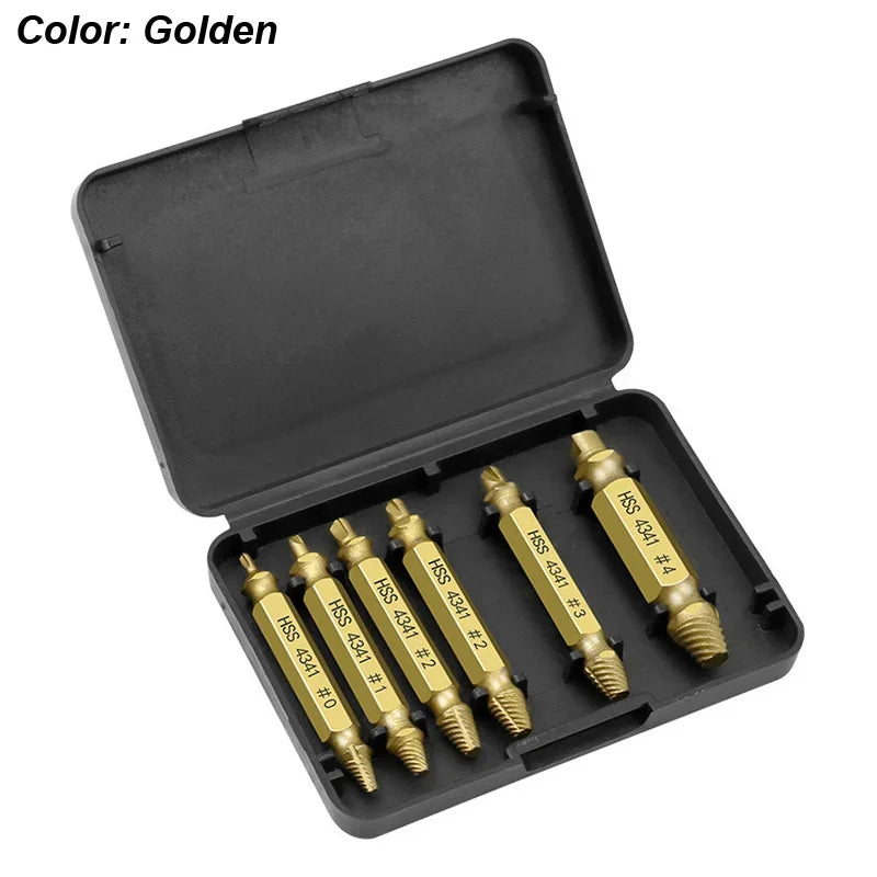 Damaged Screw Extractor Set HSS Drill Bit Stripped Broken Remover Small Easily Quickly Take Out Kit Easy Demolition Power Tools