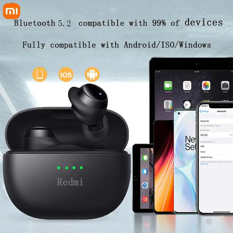 Xiaomi Redmi Bluetooth 5.2 Earbud In-Ear Headset with Mini Charging Case Waterproof Sports Headphones