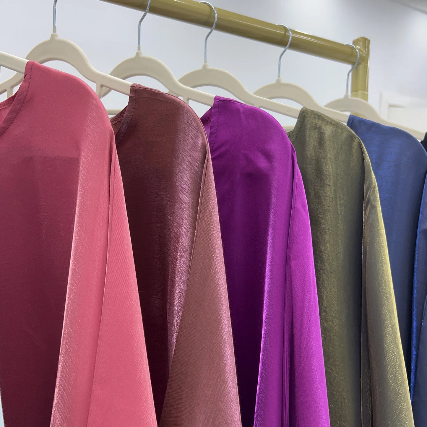20 Colors Summer Butterfly Batwing Satin Shiny Abaya Dubai Luxury Islam Muslim Maxi Kaftan Dress Kebaya AbayasWomen Vestidos