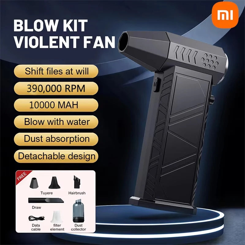 Xiaomi 390000RPM Violent Fan Powerful Air Blower 58m/s Vacuum Dust Cleaner Charging Strong Winds Brushless Turbo Jet Blower Dry