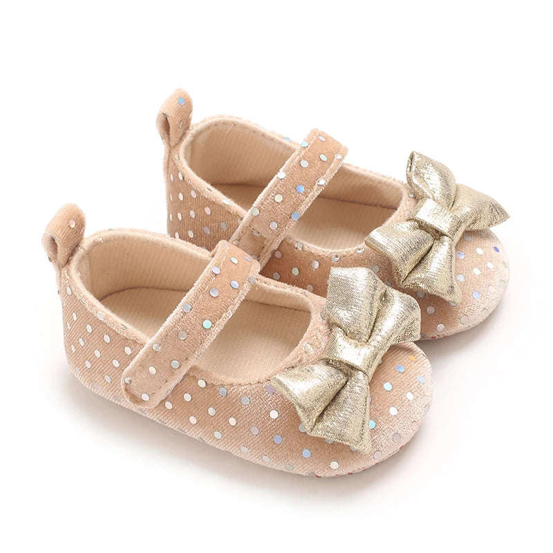 0-18Months New Baby Girls Shoes Princess Cute Bow Anti-slip Soft Rubber Bottom First Walker Toddler Crib Shoes