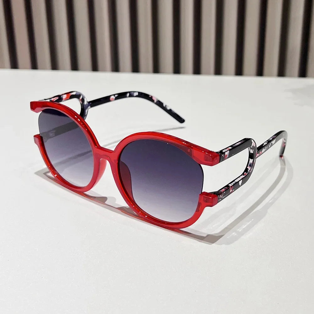 Women's Round Double Color Sunglasses Fashion Retro Shades Sunglasses Travel Street Photo Holiday Party UV Protection Glasses