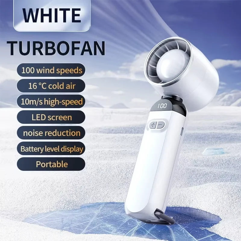 Foldable USB Charging Fan Strong Wind Outdoor Fan Digital Display Portable Fan for Outdoor Camping Trips