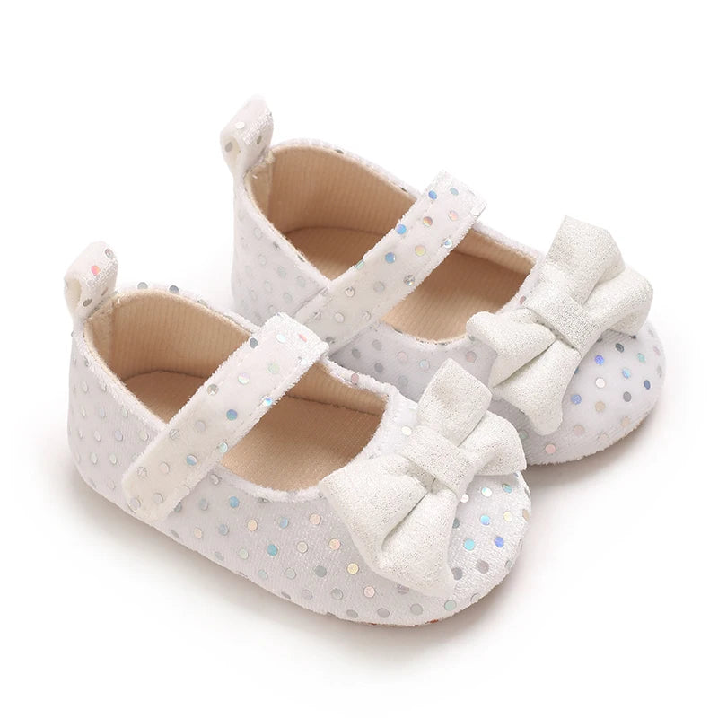 0-18Months New Baby Girls Shoes Princess Cute Bow Anti-slip Soft Rubber Bottom First Walker Toddler Crib Shoes