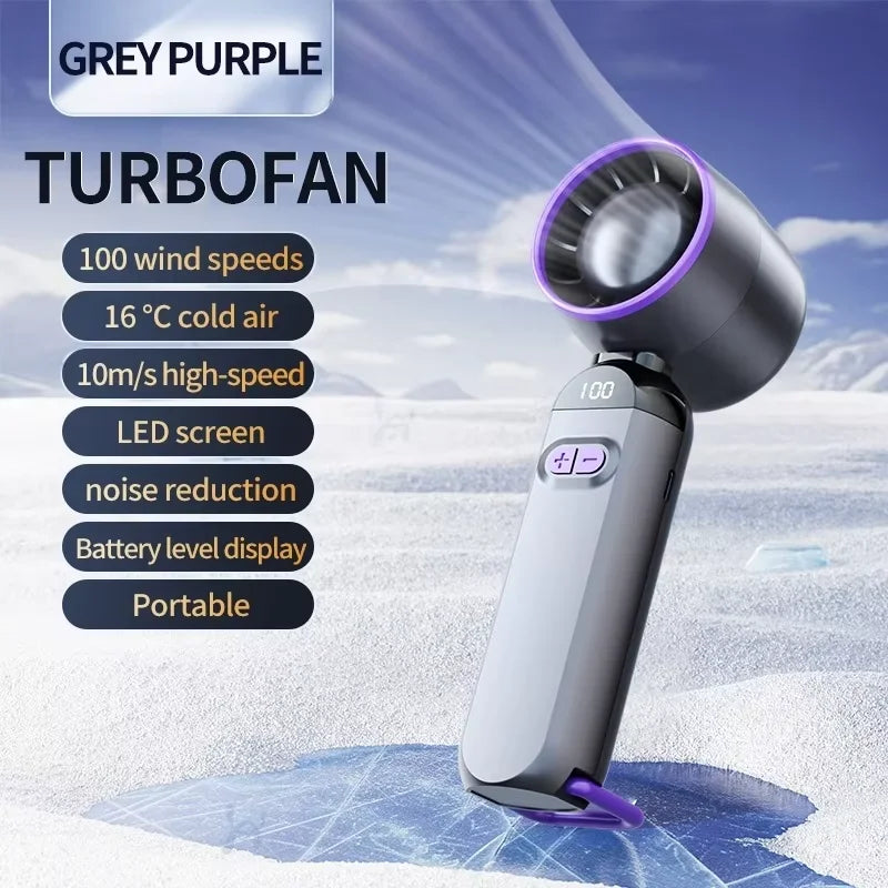 Foldable USB Charging Fan Strong Wind Outdoor Fan Digital Display Portable Fan for Outdoor Camping Trips