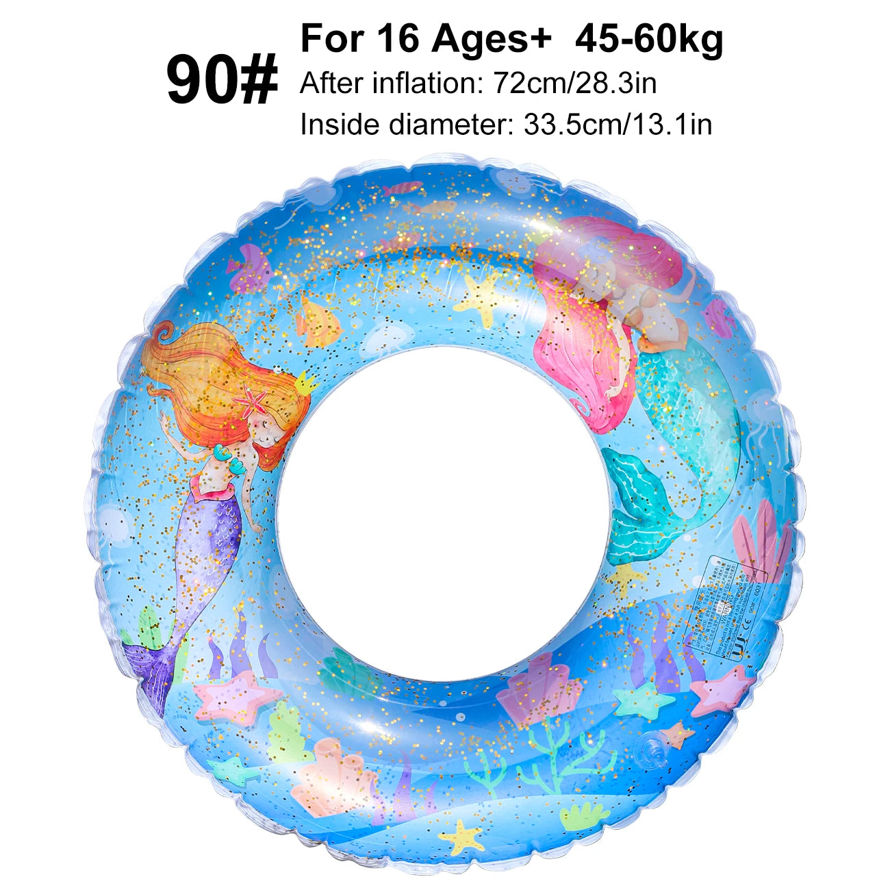 1PC Mermaid Sequin Thickened adult pool Float, Summer Sequin Inflatable swimming ring, Suitable For Beach Parties
