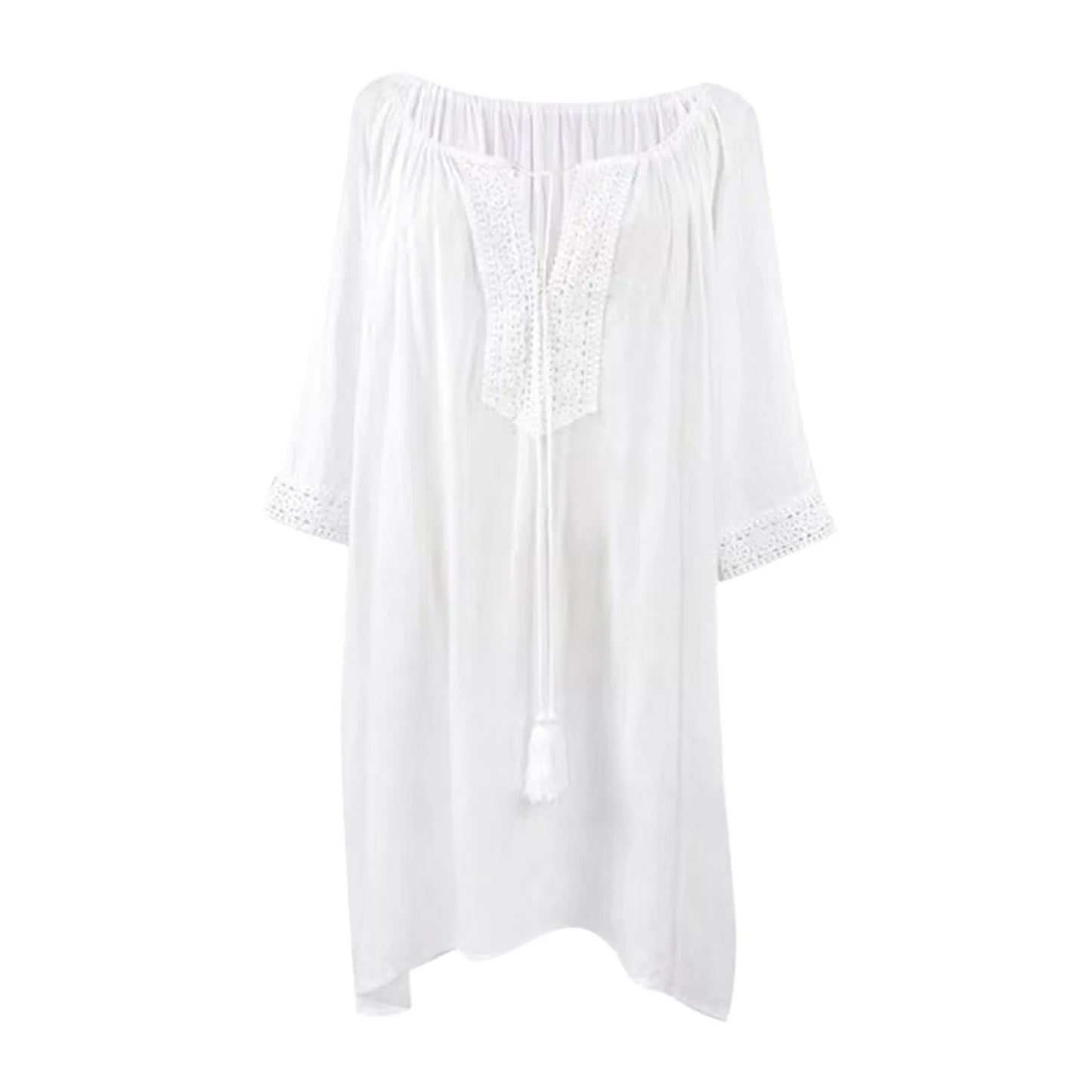 Vacation Robe Beach Bikini Dress Sunscreen Clothing Swimsuit Woven Loose Fitting Female Swimsuit Loose Solid Cover Ups For Women
