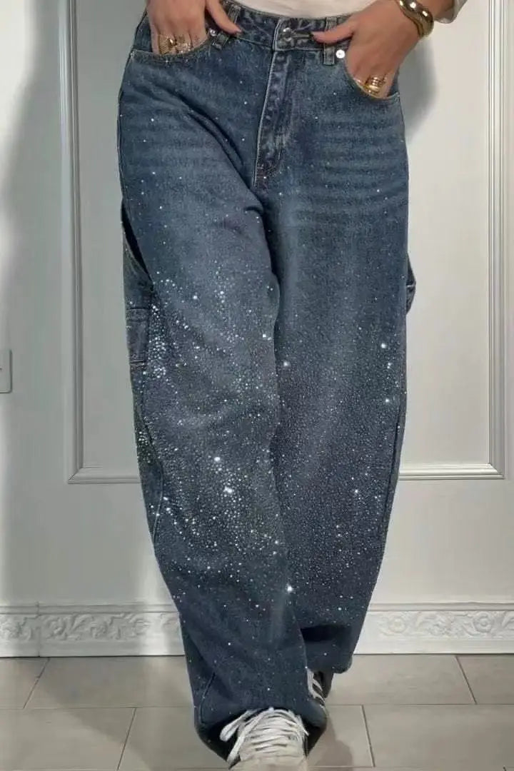 Women Autumn Winter Trouser Pants Solid Color High Waist Button Pockets Wide Leg Pants Casual Fashion Comfortable Regular Fit