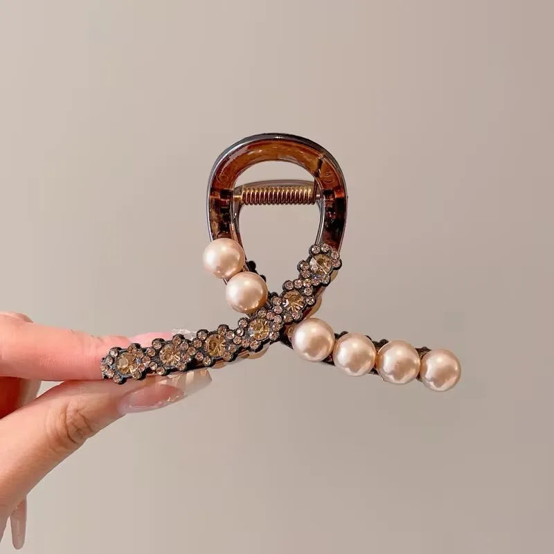 Luxury Hair Accessories With Diamond And Pearl For Women