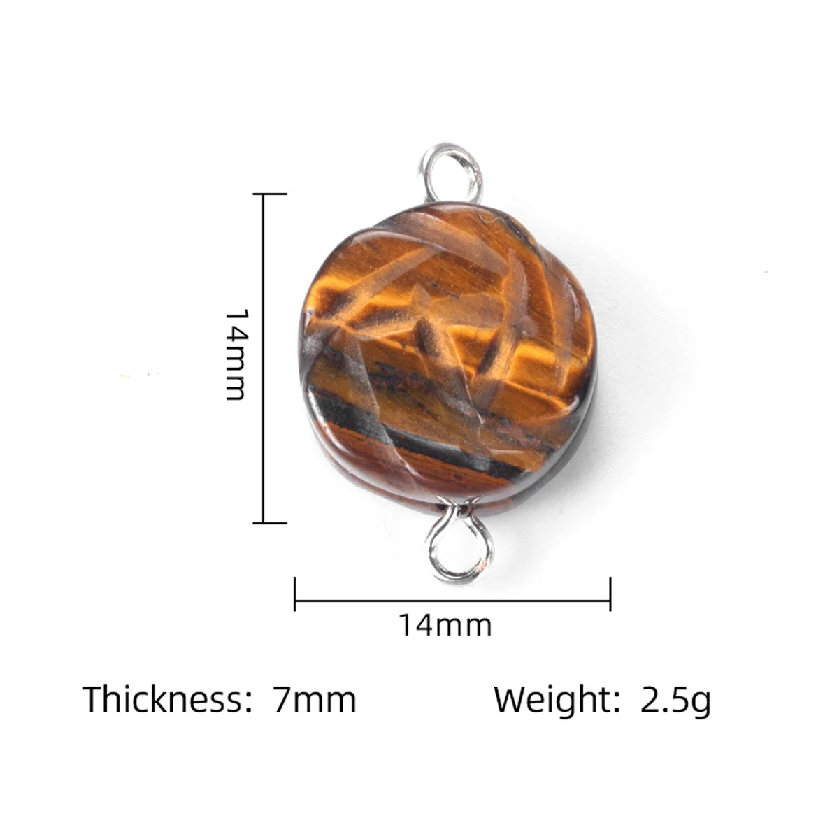 2Pcs Natural Stone Yellow Jade/Agates Rose-Shaped Connector For Jewelry Making DIY Necklace Bracelet Accessory Size 14 mm