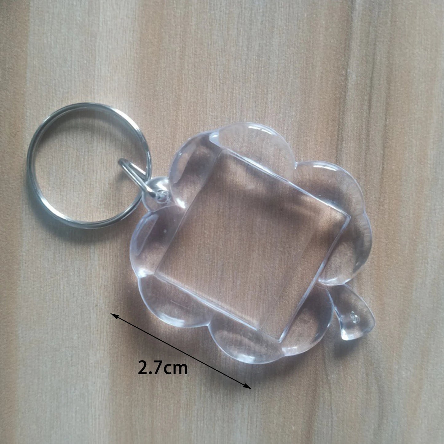 1PC Acrylic Photo Frame Keychain Photo Insert Keyrings Transparent Blank Rectangle Square For Double-Sided Photos DIY Supplies
