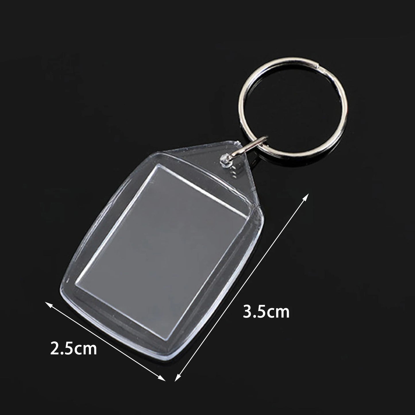 1PC Acrylic Photo Frame Keychain Photo Insert Keyrings Transparent Blank Rectangle Square For Double-Sided Photos DIY Supplies