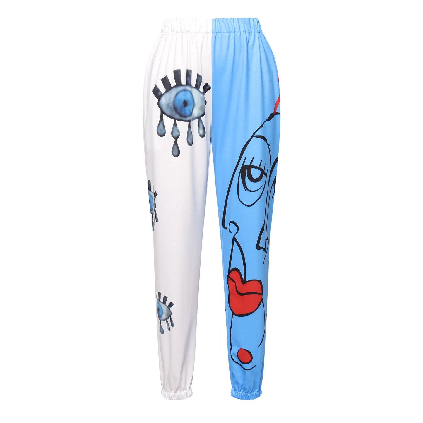 Women's Boho Hippie Harem Pants High Smocked Waist Printed Patchwork Sweatpants Yoga 90S Goth Baggy Casual Trousers