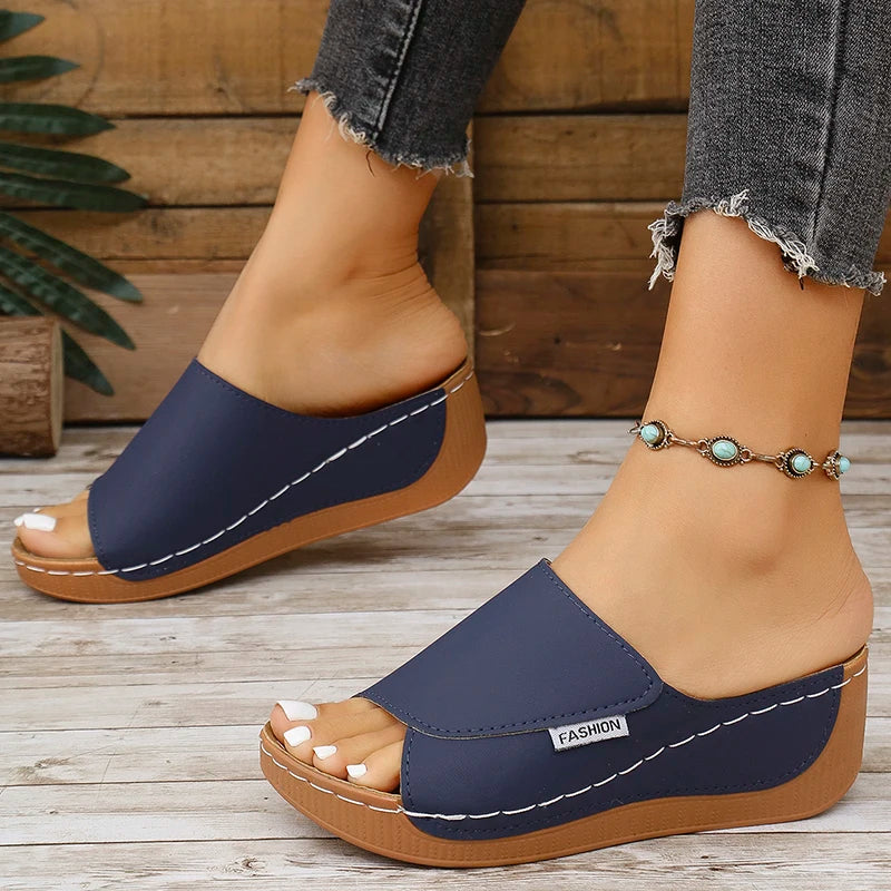 Women Sandals Shoes Summer Outdoor Women's Shoes Slip On Sandals Ladies Wedge Women Shoe Comfortable Footwear Slipper Female